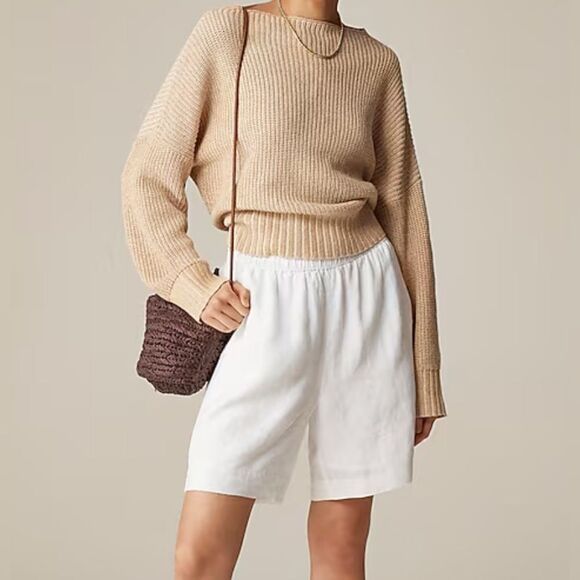 J.Crew Ribbed funnelneck sweater in linen-cotton blend NWT Size XS - Picture 9 of 9